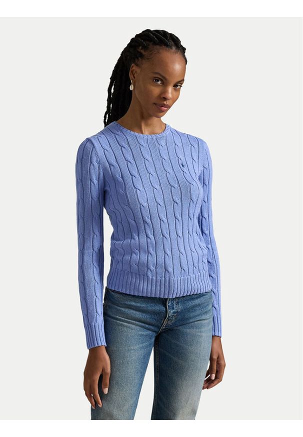 Polo Ralph Lauren Sweter 211891640003 Niebieski Regular Fit. Typ kołnierza: polo. Kolor: niebieski. Materiał: bawełna