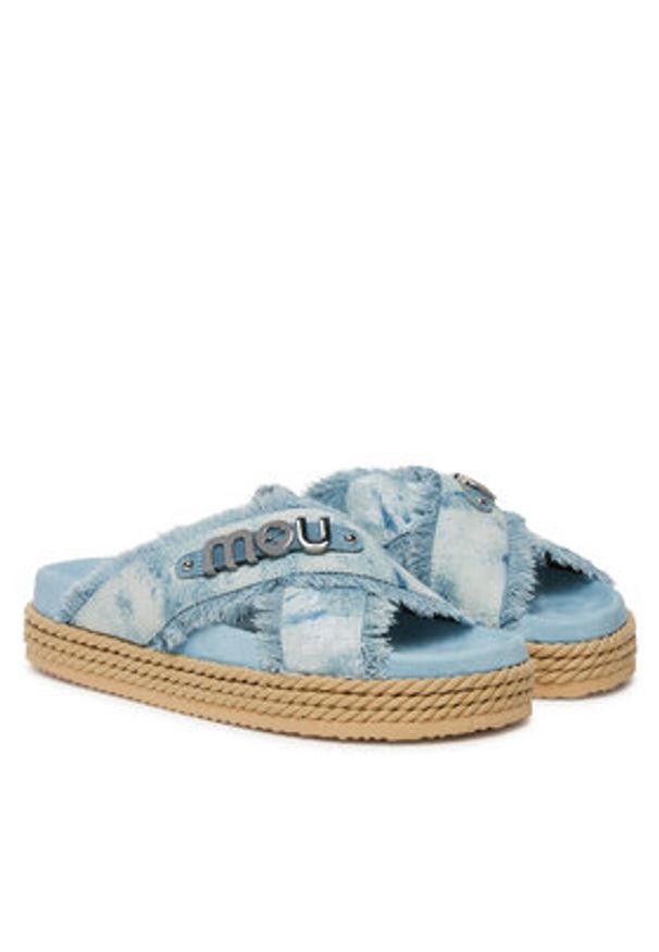 Mou Klapki Criss-cross MU.SW451010K Niebieski. Kolor: niebieski. Materiał: materiał