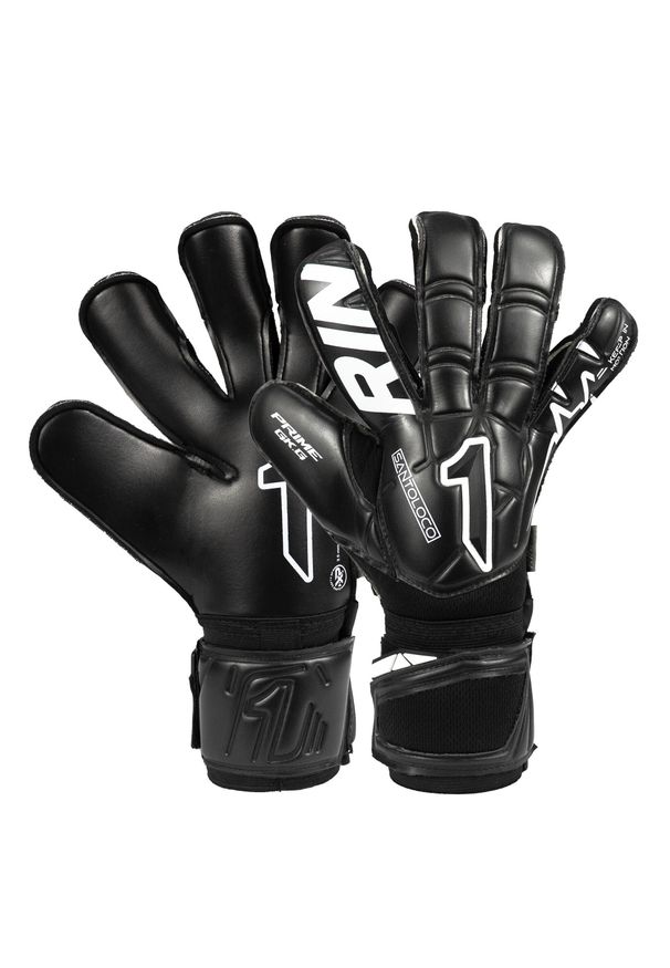 RINAT - Dziecięce rękawice bramkarskie Rinat Santoloco Prime. Kolor: czarny. Sport: piłka nożna
