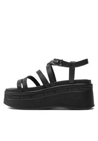 Tommy Jeans Sandały Tjw Strappy Wedge Sandal EN0EN02516 Czarny. Kolor: czarny #2