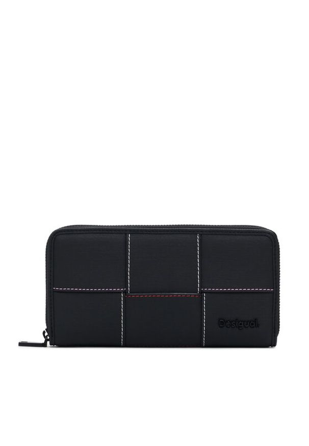 Desigual Duży Portfel Damski 25SAYP47 Czarny. Kolor: czarny. Materiał: skóra