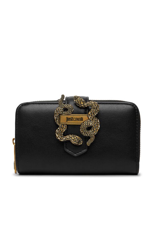 Just Cavalli Portfel 80RA5PA4 ZSA89 Czarny. Kolor: czarny. Materiał: skóra