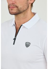 EA7 Emporio Armani - EA7 Biała koszukla polo rozpinana na zamek. Typ kołnierza: polo. Kolor: biały #6