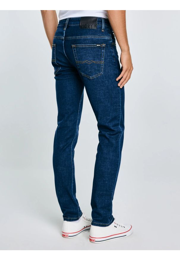 Big-Star - Jeansy męskie skinny granatowe Jeffray 663. Stan: obniżony. Kolor: niebieski. Styl: elegancki, klasyczny