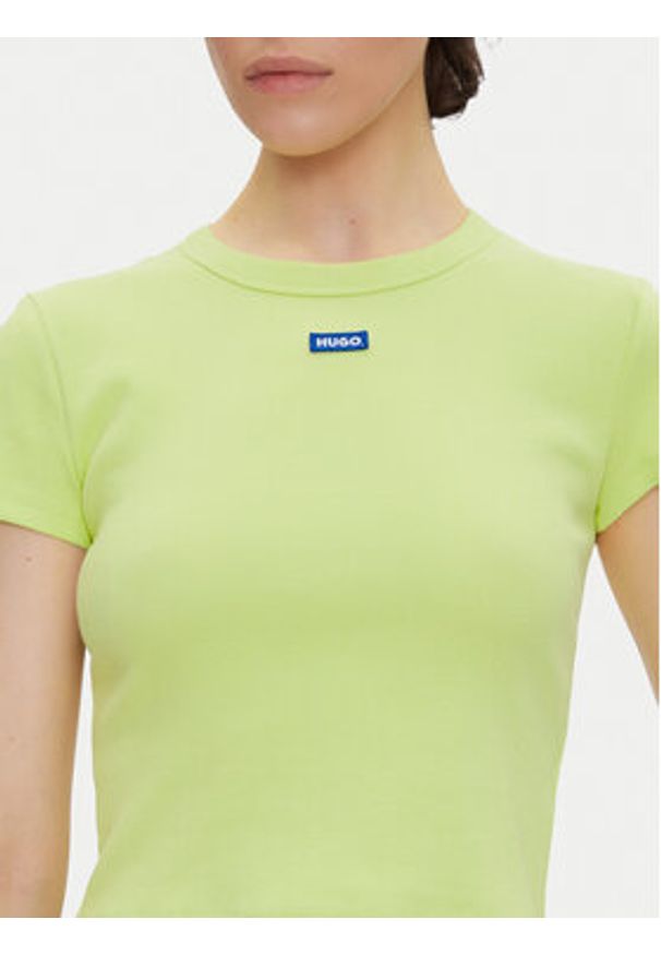 Hugo - HUGO T-Shirt Baby 50510749 Zielony Slim Fit. Kolor: zielony. Materiał: bawełna