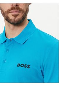 BOSS - Boss Polo Paule 50512789 Niebieski Slim Fit. Typ kołnierza: polo. Kolor: niebieski. Materiał: syntetyk, bawełna #5