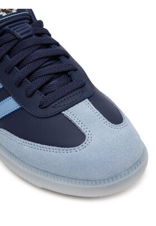 Adidas - adidas Buty do piłki nożnej Samba Argentina Indoor Boots JR6352 Granatowy. Kolor: niebieski. Materiał: skóra