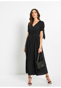 Sukienka z wiskozy bonprix czarny. Kolor: czarny. Materiał: wiskoza #2