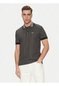 Lacoste Polo DH1417 Czarny Regular Fit. Typ kołnierza: polo. Kolor: czarny. Materiał: bawełna, syntetyk