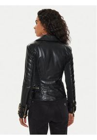 Guess Kurtka skórzana W4YL33 K8S30 Czarny Regular Fit. Kolor: czarny. Materiał: syntetyk #2