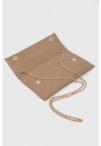Patrizia Pepe kopertówka skórzana kolor brązowy. Kolor: brązowy. Materiał: skórzane. Rodzaj torebki: na ramię #4