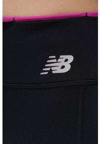New Balance legginsy treningowe damskie kolor czarny wzorzyste. Kolor: czarny. Materiał: skóra, materiał #5