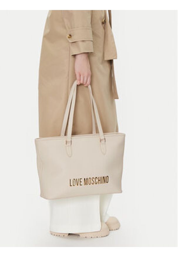 Love Moschino - LOVE MOSCHINO Torebka JC4190PP1MKD0110 Écru. Materiał: skórzane