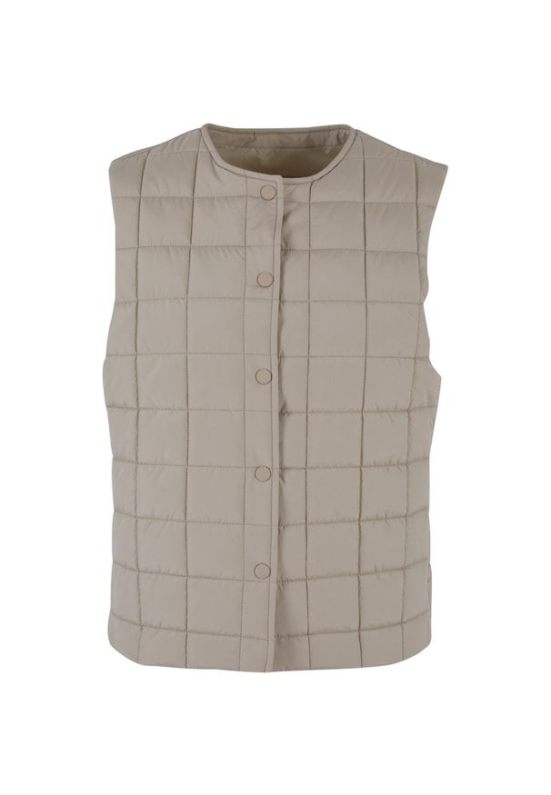 Damska kurtka bez rękawów z podszewką Urban Classics. Kolor: beżowy. Materiał: materiał. Długość rękawa: bez rękawów