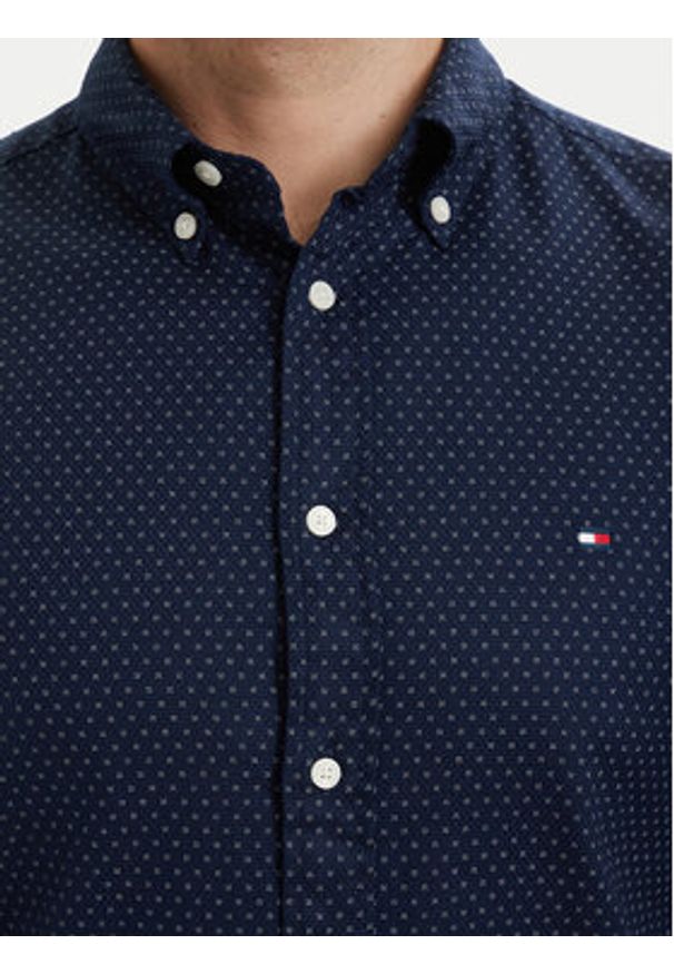 TOMMY HILFIGER - Tommy Hilfiger Koszula Poplin MW0MW43318 Granatowy Regular Fit. Kolor: niebieski. Materiał: bawełna