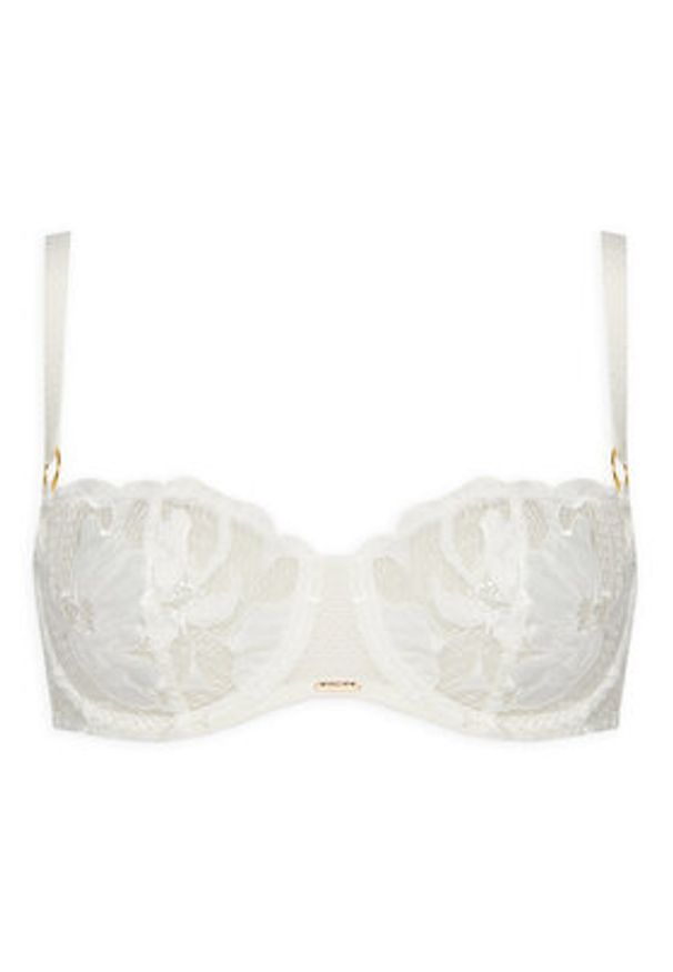 Chantelle Biustonosz balkonetka Fleurs Signature C12Q50 Biały. Kolor: biały. Materiał: syntetyk