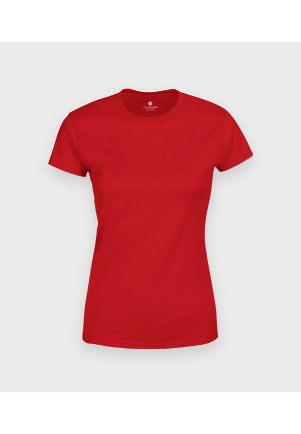 MegaKoszulki - Damska koszulka (bez nadruku, gładka) - czerwona. Kolor: czerwony. Materiał: bawełna. Wzór: gładki