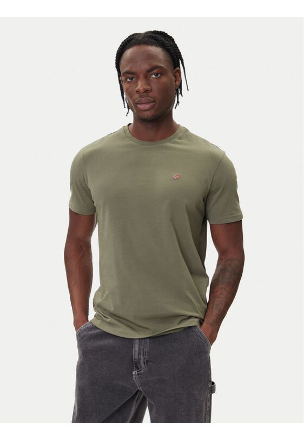 Napapijri T-Shirt Salis NP0A4H8D Zielony Regular Fit. Kolor: zielony. Materiał: bawełna