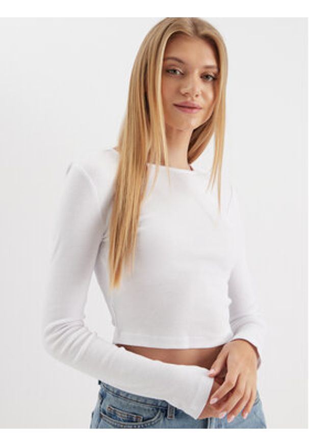 Noisy may - Noisy May Bluzka Maya 27027280 Biały Slim Fit. Kolor: biały. Materiał: bawełna