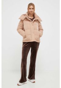 DKNY - Dkny spodnie dresowe kolor brązowy gładkie. Kolor: brązowy. Materiał: dresówka. Wzór: gładki #5