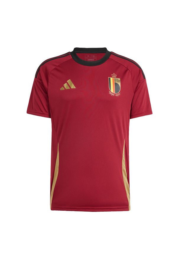 Adidas - Koszulka Belgium 24 Home Fan. Kolor: czerwony, brązowy, wielokolorowy. Materiał: materiał. Sport: piłka nożna