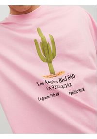 Jack & Jones - Jack&Jones T-Shirt Grocery 12230754 Różowy Oversize. Kolor: różowy. Materiał: bawełna #5