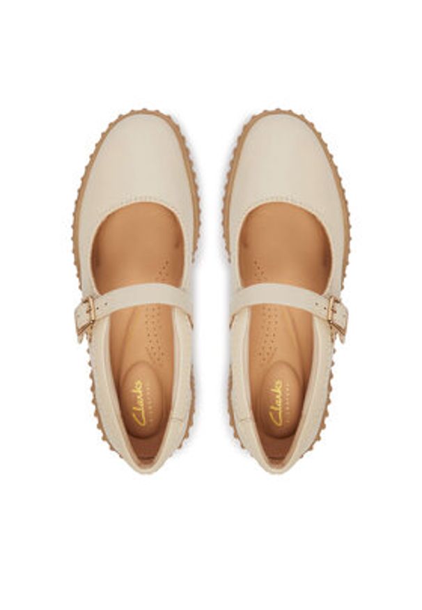 Clarks Półbuty Torhill Jane 26186305 Écru. Kolor: kremowy. Materiał: skóra