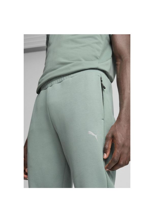 Puma - Męskie spodnie EVOSTRIPE PUMA Green Moon. Kolor: zielony