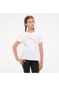 Koszulka dziecięca Puma. Kolor: biały. Materiał: bawełna