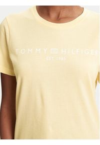 TOMMY HILFIGER - Tommy Hilfiger T-Shirt WW0WW40276 Żółty Regular Fit. Kolor: żółty. Materiał: bawełna #4