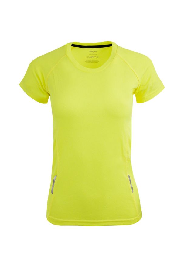 JUMPERS - Damskie Żółte Sportowe T-shirt Jumper - Oddychający i Elastyczny. Kolor: wielokolorowy, żółty, brązowy. Materiał: poliester