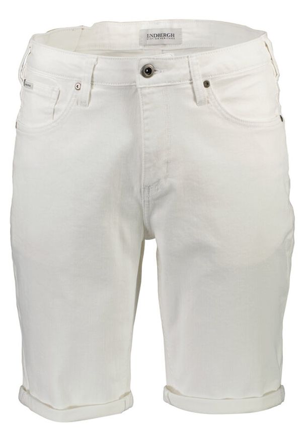 Lindbergh Szorty jeansowe 30-550000WHT Biały Loose Fit. Kolor: biały. Materiał: jeans, bawełna