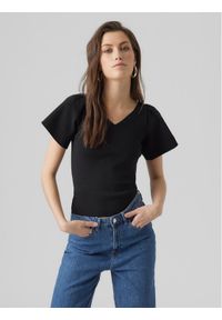 Vero Moda Bluzka Ginny 10278323 Czarny Slim Fit. Kolor: czarny. Materiał: syntetyk #1