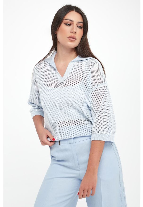 Sweter damski z kołnierzem polo PESERICO. Typ kołnierza: polo