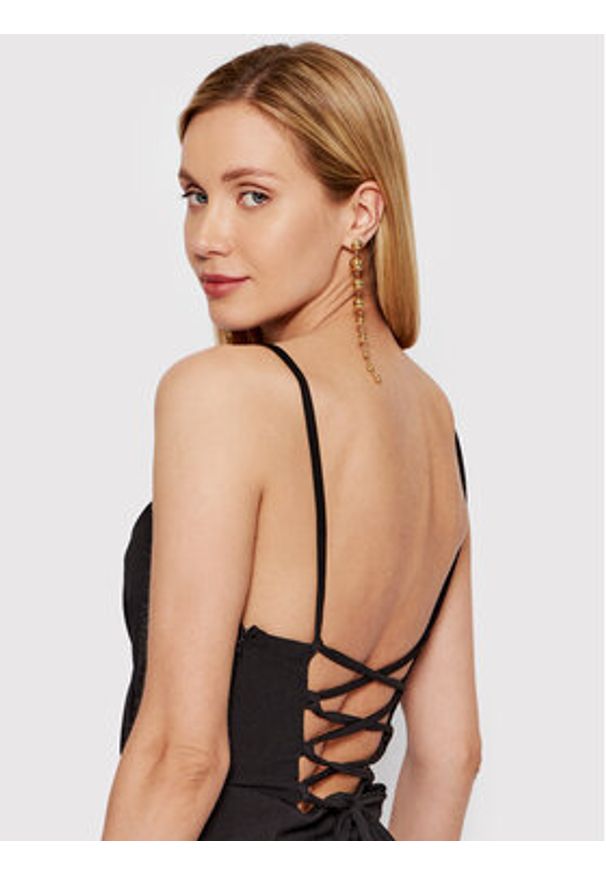 DeeZee Sukienka koktajlowa Cherish Me PLY021 Czarny Slim Fit. Kolor: czarny. Materiał: syntetyk. Styl: wizytowy