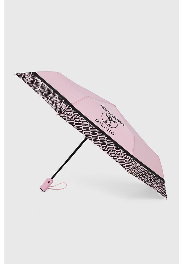 MOSCHINO - Moschino Parasol kolor różowy. Kolor: różowy