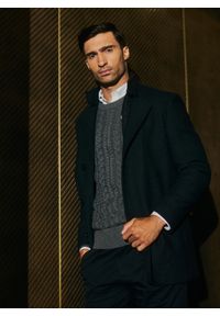 Pako Lorente - PAKO LORENTE - szary sweter męski z kaszmirem. Kolor: szary. Materiał: kaszmir. Wzór: ze splotem. Sezon: jesień #4