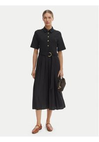 TOMMY HILFIGER - Tommy Hilfiger Sukienka codzienna WW0WW48756 Czarny Regular Fit. Okazja: na co dzień. Kolor: czarny. Materiał: bawełna. Typ sukienki: proste. Styl: casual #4