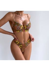 Intica - Zestaw bielizny z haftem elegancki i wygodny Wibekke. Kolor: brązowy. Materiał: tkanina, materiał. Wzór: haft #7