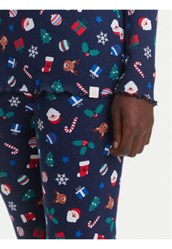 United Colors of Benetton - United Colors Of Benetton Piżama 3SUP3P03N Granatowy Regular Fit. Kolor: niebieski. Materiał: bawełna