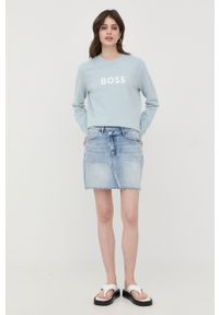 Miss Sixty spódnica jeansowa mini prosta. Kolor: niebieski. Materiał: jeans