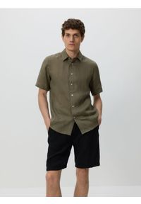 Reserved - Lniane szorty jogger - czarny. Kolor: czarny. Materiał: len #1