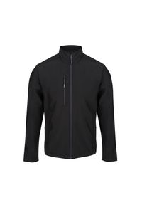 Regatta - Męski Softshell Honestly Made. Kolor: czarny. Materiał: softshell. Sport: turystyka piesza