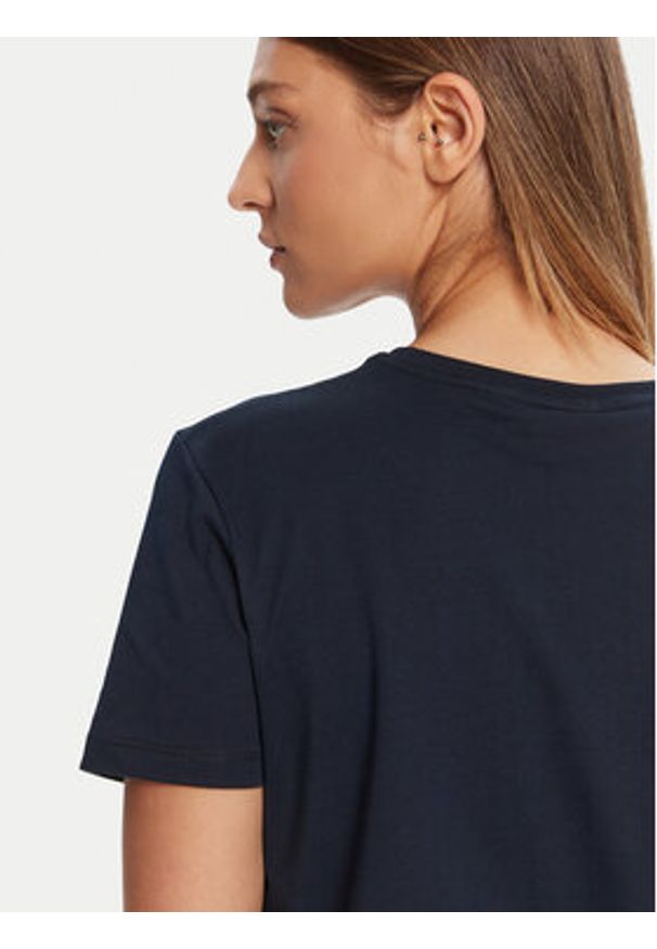 TOMMY HILFIGER - Tommy Hilfiger T-Shirt Gold Crest WW0WW46153 Granatowy Regular Fit. Kolor: niebieski. Materiał: bawełna