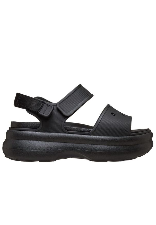 Sandały damskie Crocs Soho Y-Strap 211755-001 - czarne. Kolor: czarny. Materiał: materiał. Wzór: paski. Sezon: lato. Obcas: na platformie. Styl: klasyczny