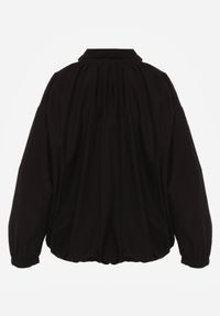 Born2be - Czarna Przejściowa Kurtka Bombka Oversize z Bawełny i Wiskozy Effinue. Okazja: na spacer, na co dzień. Kolor: czarny. Materiał: wiskoza, bawełna. Styl: casual #4