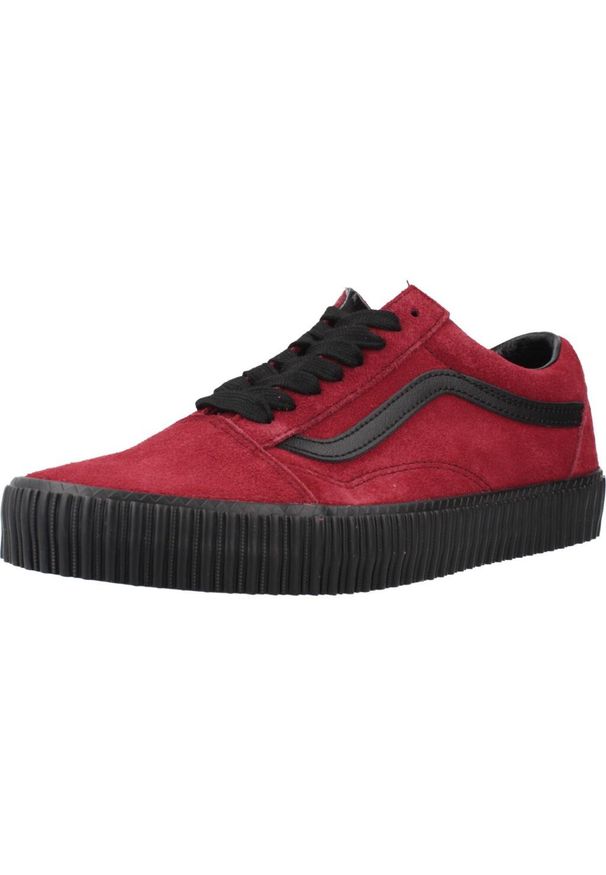Vans - Buty VANS OLD SKOOL CREEPER Bordeaux. Kolor: czerwony. Materiał: tkanina, skóra. Model: Vans Old Skool. Sport: turystyka piesza