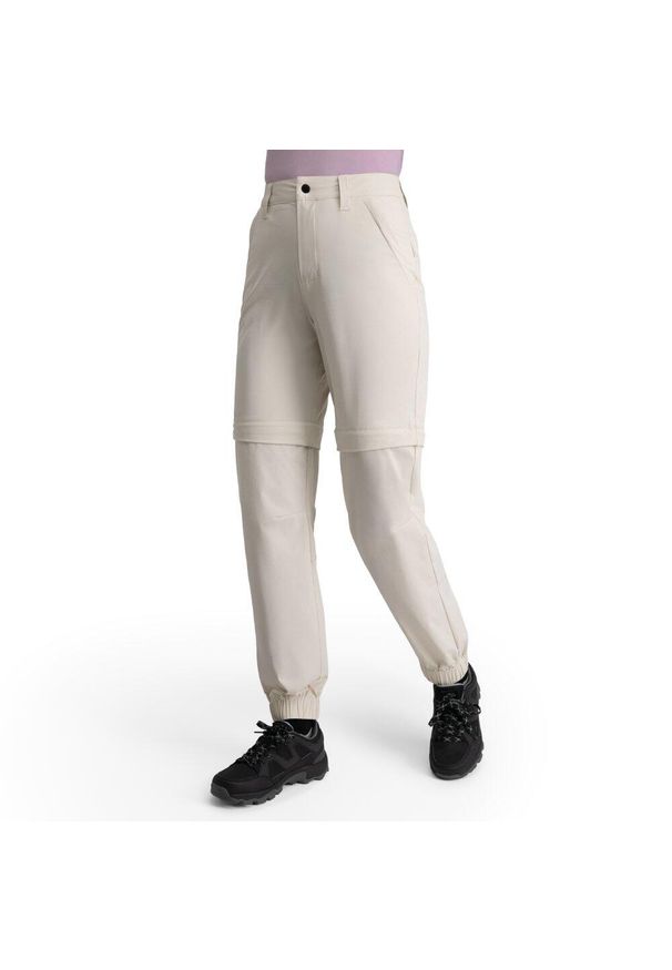 SIROKO - Damskie spodnie trekkingowe z odpinanymi nogawkami Siroko Mistral Sand. Kolor: beżowy. Długość: długie. Sport: turystyka piesza