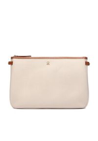 TOMMY HILFIGER - Tommy Hilfiger Torebka Th Monoplay Tote Le AW0AW17416 Beżowy. Kolor: beżowy. Materiał: skórzane #7