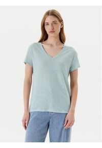 United Colors of Benetton - United Colors Of Benetton T-Shirt 37UJD401Q Zielony Regular Fit. Kolor: zielony. Materiał: len